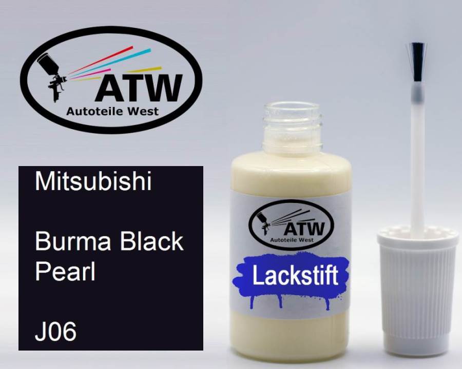 Mitsubishi, Burma Black Pearl, J06: 20ml Lackstift, von ATW Autoteile West.